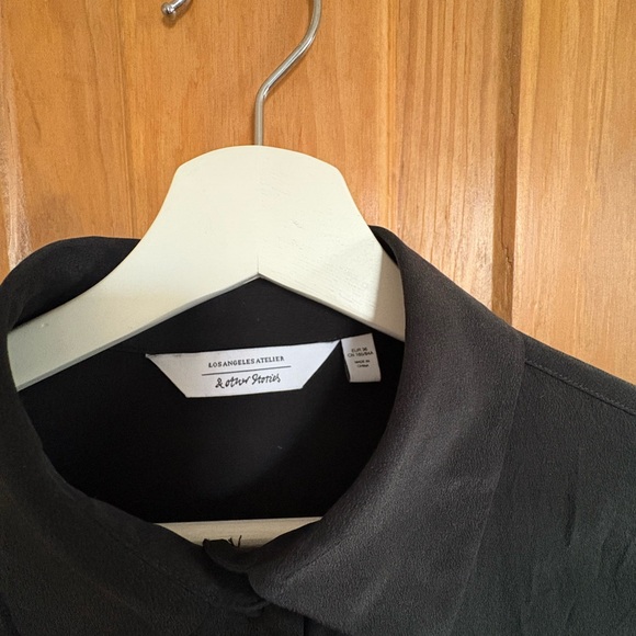 & Other Stories Black Silk Blouse - Picture 2 of 4